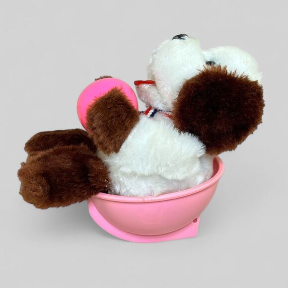 VTG Battery Operated Rocking Dog Toy Squeaker Plush Stuffed Animal Taiwan 70s? - Picture 1 of 10